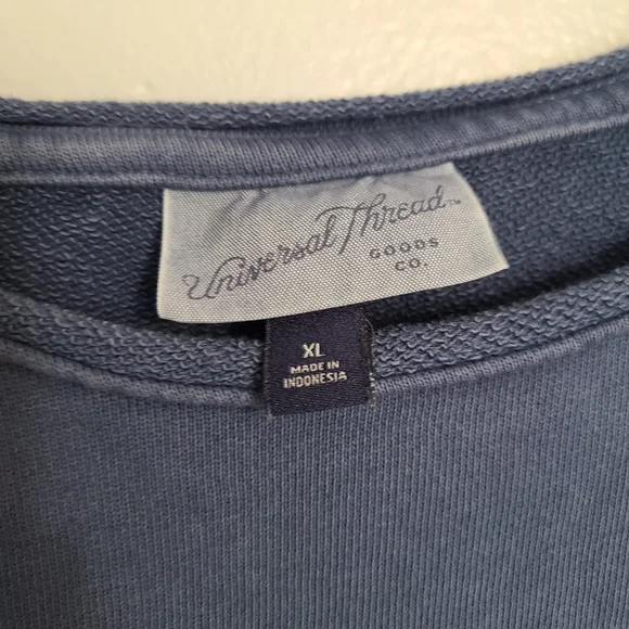 Universal Thread Women's Puff Sleeve Pullover Blue Casual Minimal Sweatshirt XL - Picture 3 of 5